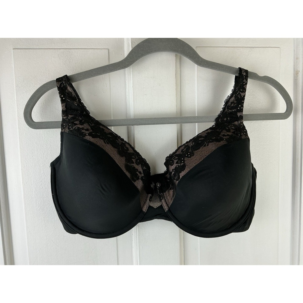 OLGA Cloud 9 Underwire Contour Lace Bra 38D GF7961A Black EUC